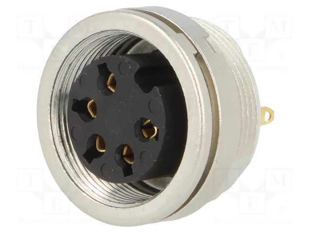 Connector: M16; socket; female; PIN: 5; 5A; 250V; soldering; IP40 LUMBERG KFV-50/6