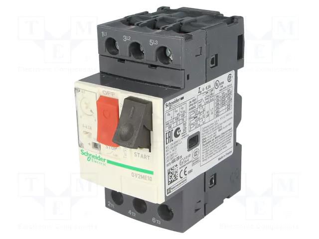 Motor breaker; 2.2kW; 230÷690VAC; for DIN rail mounting; IP20 SCHNEIDER ELECTRIC GV2ME10