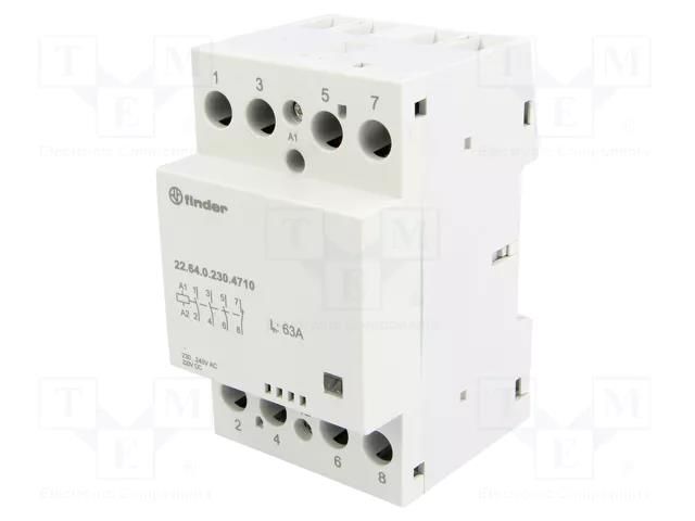 Contactor: 4-pole installation; 63A; 230VAC,230VDC; NC + NO x3 FINDER 22.64.0.230.4710