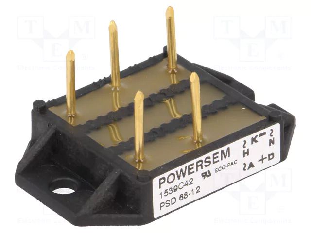 Bridge rectifier: three-phase; Urmax: 1.2kV; If: 68A; Ifsm: 300A POWERSEM PSD68/12
