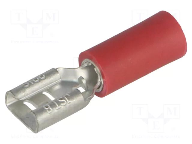 Terminal: flat; 4.8mm; 0.8mm; female; 0.5÷1.5mm2; crimped; red JST VDADF1.25-187A-8