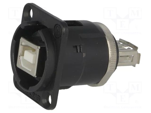 Adapter; USB A socket-back,USB B socket-front; EH; straight SWITCHCRAFT EHUSBBABX