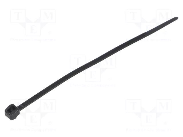 Cable tie; externally serrated; L: 100mm; W: 2.5mm; black; 80N HELLERMANNTYTON T18ROS-BK