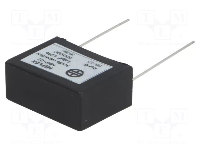 Capacitor: polypropylene; 1uF; 600VDC; 27.5mm; ±2%; -25÷85°C; THT MIFLEX MKP02-1U/600