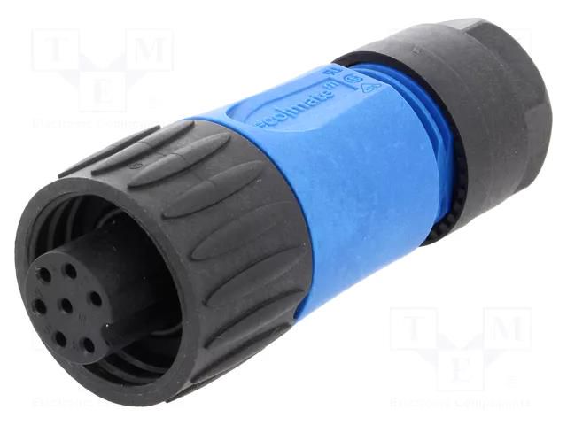 Connector: circular; plug; for cable; PIN: 7; female; w/o contacts AMPHENOL C01610D00601010