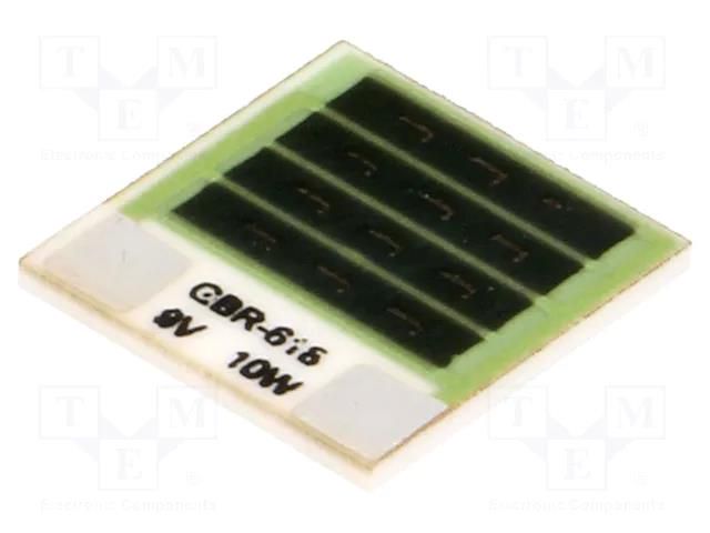 Resistor: thick film; heating; glued; 8.1Ω; 10W; 12.7x12.7x1mm TELPOD GBR618-9-10-2