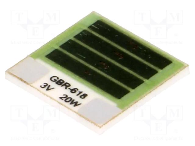 Resistor: thick film; heating; glued; 450mΩ; 20W; 12.7x12.7x1mm TELPOD GBR618-3-20-2