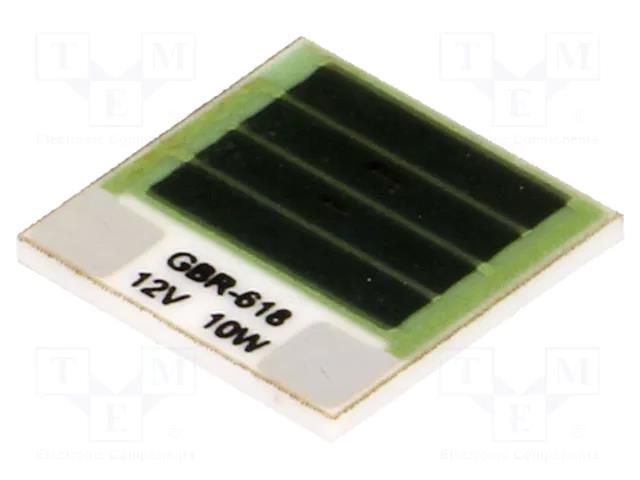 Resistor: thick film; heating; glued; 14.4Ω; 10W; 12.7x12.7x1mm TELPOD GBR618-12-10-2