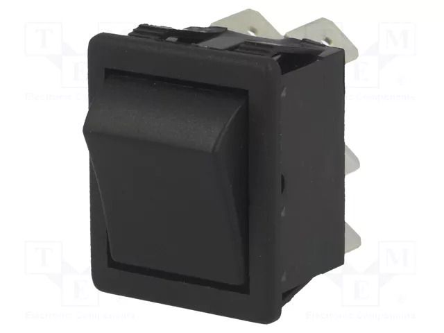 ROCKER; DPDT; Pos: 2; ON-ON; 16A/250VAC; black; none; 1550 BULGIN AE-C1560ATAAB