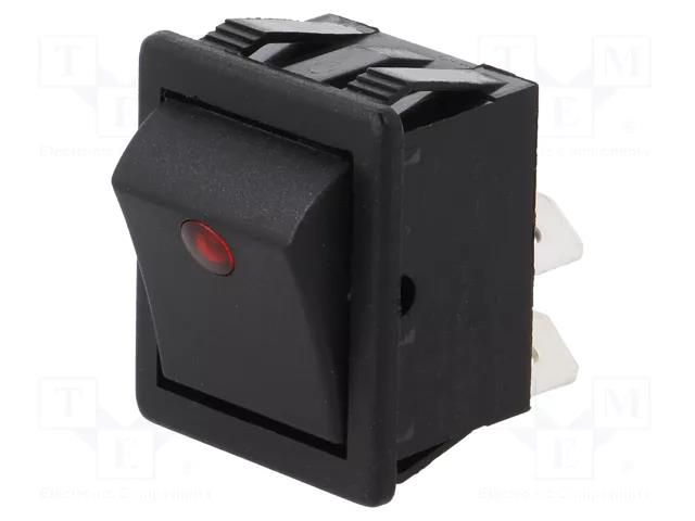 ROCKER; DPST; Pos: 2; ON-OFF; 16A/250VAC; black; neon lamp,point BULGIN AE-C1553PTNAB