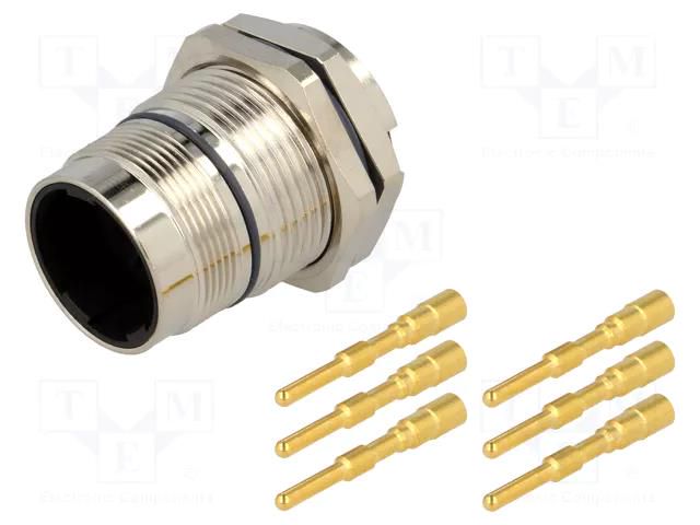 Connector: M23; socket; PIN: 6; male; crimped; 28A; shielded; IP67 AMPHENOL LTW LJ2306PMMCSF7001