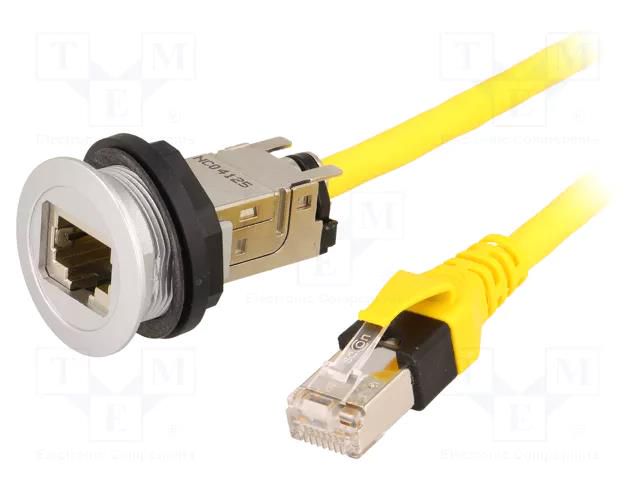 RJ45 socket; 22mm; har-port; -25÷70°C; Ø22.3mm; IP20; silver HARTING 09454521513