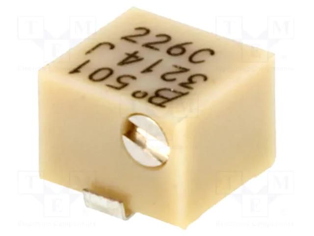 Potentiometer: mounting; horizontal,multiturn; 500Ω; 250mW; SMD BOURNS 3214J-1-501E