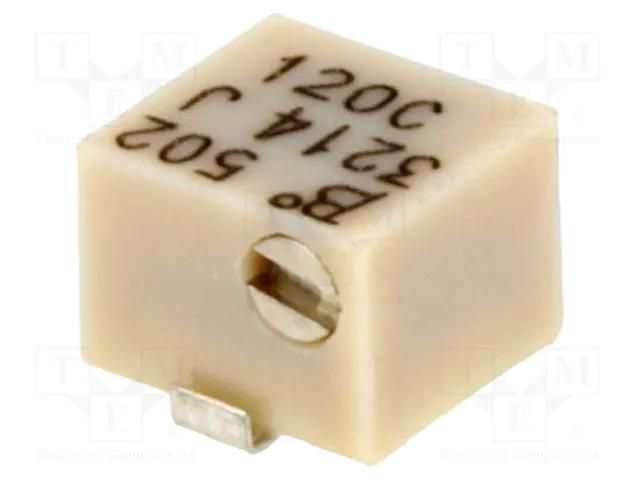 Potentiometer: mounting; horizontal,multiturn; 5kΩ; 250mW; SMD BOURNS 3214J-1-502E