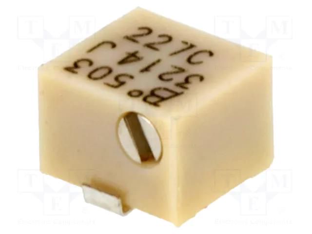 Potentiometer: mounting; horizontal,multiturn; 50kΩ; 250mW; SMD BOURNS 3214J-1-503E