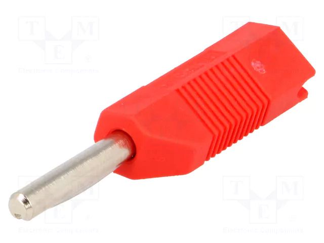 Connector: 4mm banana; plug; 16A; 50VDC; red; non-insulated; 2.5mm2 DELTRON 553-0500