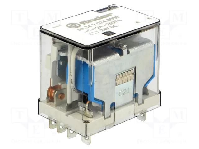 Relay: electromagnetic; 4PDT; Ucoil: 24VDC; Icontacts max: 20A FINDER 56.34.9.024.0000