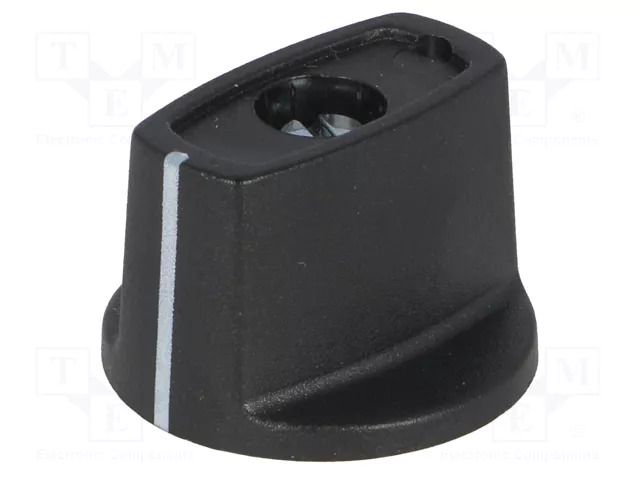 Knob; with pointer; ABS; Øshaft: 4mm; Ø23x16mm; black; Shaft: smooth OKW A2423040