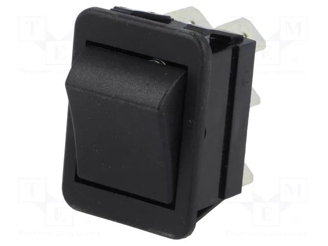 ROCKER; DPDT; Pos: 2; ON-(ON); 16A/250VAC; black; none; 1550 BULGIN AE-C1561ABBB