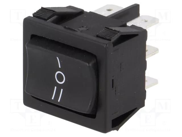 ROCKER; DP3T; Pos: 3; ON-OFF-ON; 10A/250VAC; 10A/28VDC; black; none BULGIN AE-H8670VBAAB