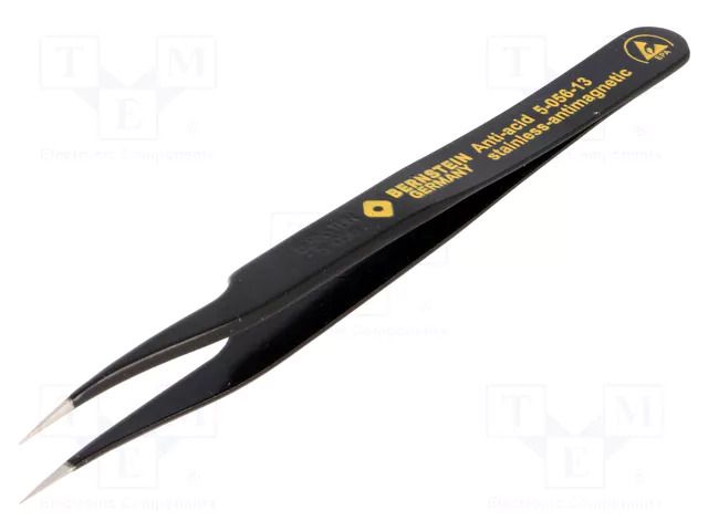 Tweezers; slighty bent,non-magnetic; Blade tip shape: sharp BERNSTEIN BRN-5-056-13