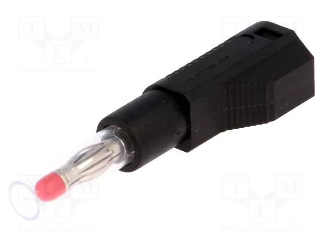 Connector: 4mm banana; plug; 32A; black; 56mm; nickel plated; brass AXIOMET BSP-104-B