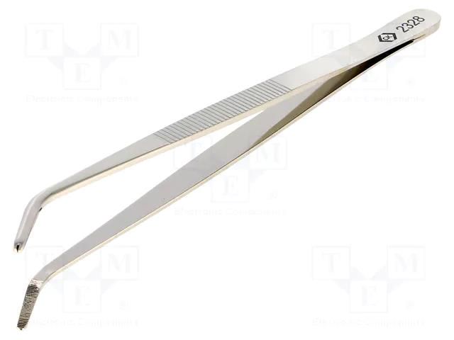 Tweezers; Tweezers len: 155mm; Blades: curved; Tipwidth: 2mm C.K CK-2328