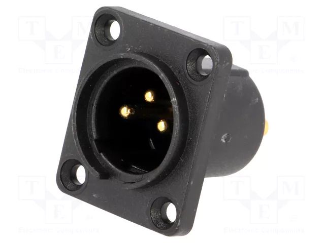 Connector: XLR; socket; male; 5A; PIN: 3; sealed; soldering; 19x24mm CLIFF CP30060