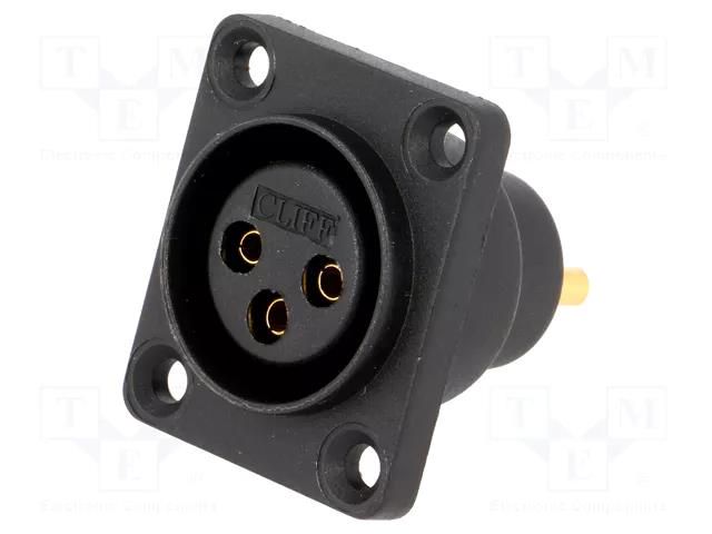 Connector: XLR; socket; female; 5A; PIN: 3; sealed; soldering CLIFF CP30070