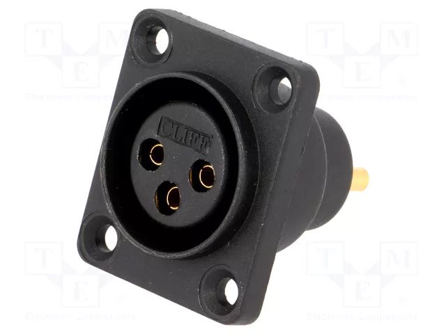 Connector: XLR; socket; female; 5A; PIN: 3; sealed; soldering CLIFF CP30070