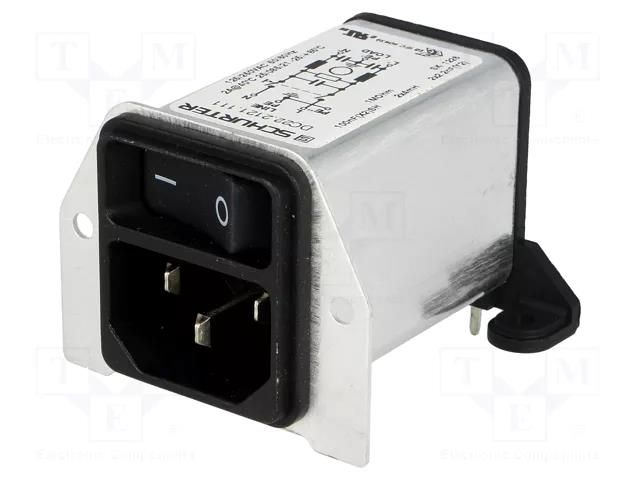 Connector: AC supply; socket; male; 2A; 250VAC; C14 (E); IEC 60320 SCHURTER DC22.2121.111