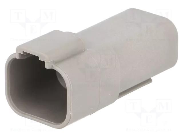 Connector: wire-wire; plug; male; DT; for cable; PIN: 4; grey; IP68 DEUTSCH DT04-4P