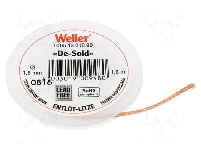 Tape: desoldering; W: 1.5mm; L: 1.6m WELLER WEL.DESOLD-1.5/1.6