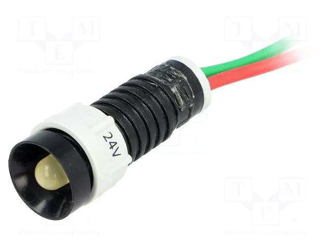 Indicator: LED; recessed; yellow; 24VDC; 24VAC; Ø11mm; IP40; cables POLAM-ELTA LY-D5-24AC/DC