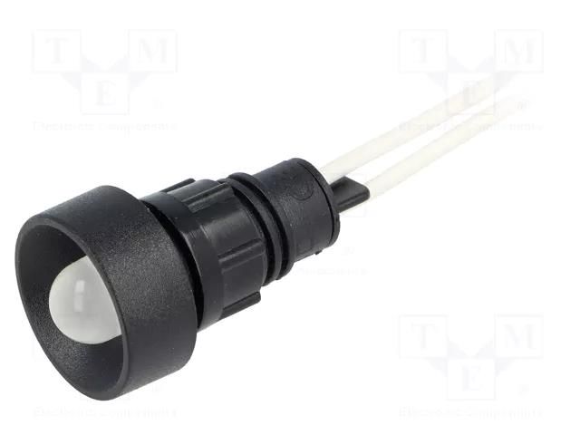 Indicator: LED; recessed; white; 230VAC; Ø13mm; IP40; cables; 300mm POLAM-ELTA LW-D10-230AC