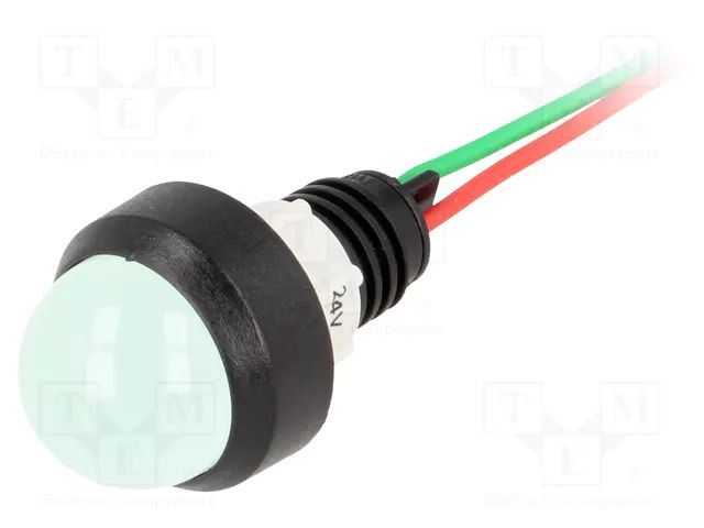 Indicator: LED; prominent; green; 24VDC; 24VAC; Ø13mm; IP40; cables POLAM-ELTA LG-D20-24AC/DC