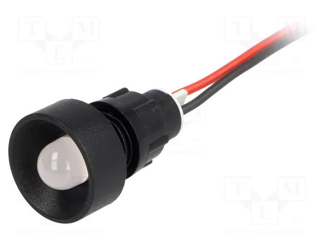 Indicator: LED; recessed; blue; 220VDC; Ø13mm; IP40; cables; 300mm POLAM-ELTA LB-D10-220DC