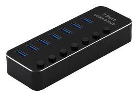 USB HUB, 7PORT, USB 3.2 GEN 1, BLACK 14.02.5057