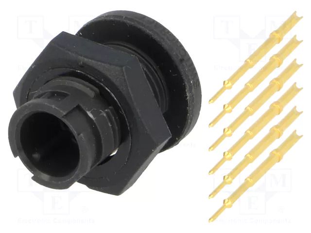 Connector: circular; socket; male; 3A; 125V; PIN: 6; EN2; soldering SWITCHCRAFT EN2P6M26
