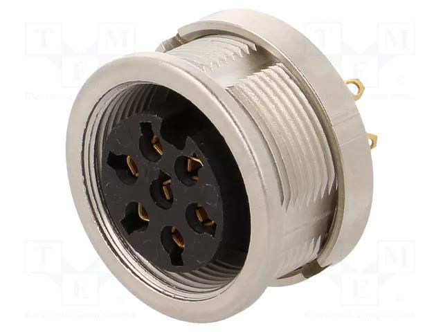 Connector: M16; socket; female; PIN: 7; 5A; 250V; soldering; IP68 LUMBERG 0304-07