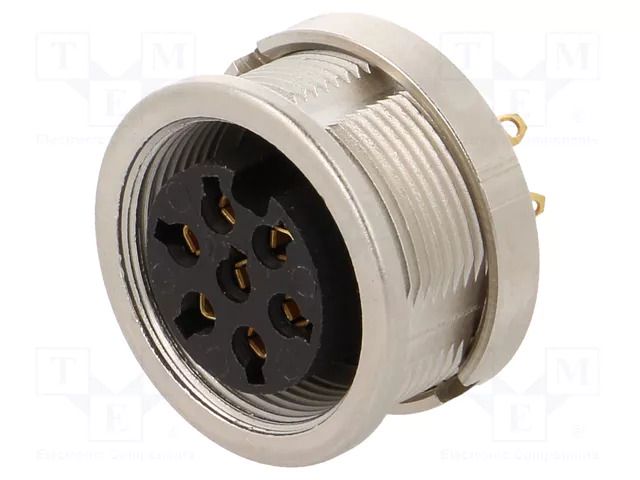 Connector: M16; socket; female; PIN: 7; 5A; 250V; soldering; straight LUMBERG 0304-07
