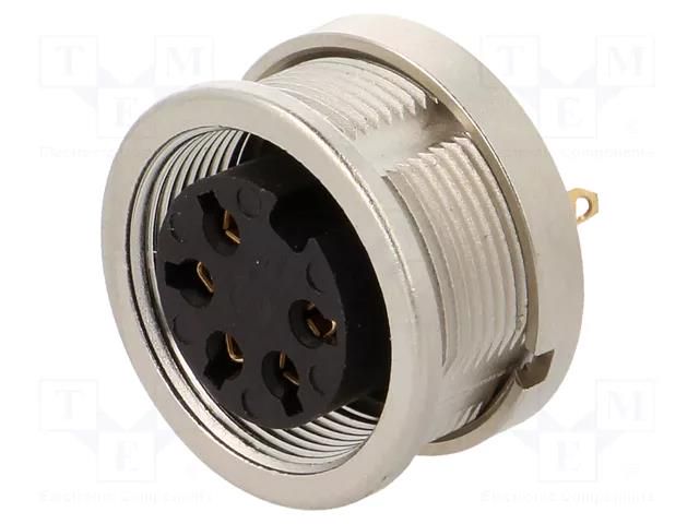 Connector: M16; socket; female; PIN: 5; 5A; 250V; soldering; IP68 LUMBERG 0304-05-1