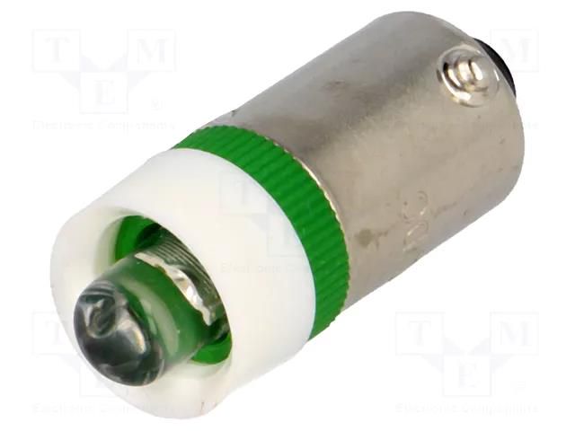 LED lamp; green; BA9S; 12VDC; 12VAC BRIGHTMASTER LLED-B9/12/G