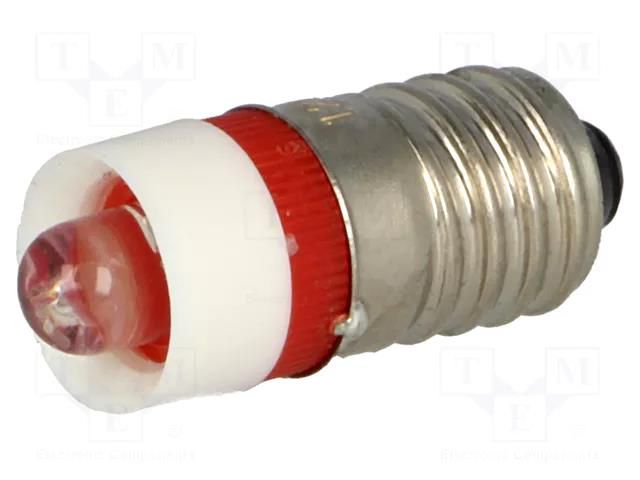 LED lamp; red; E10; 12VDC; 12VAC BRIGHTMASTER LLED-E10/12/R