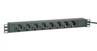 POWER OUTLET STRIP, 10A/250VAC, 8 OUTLET 19.07.1623