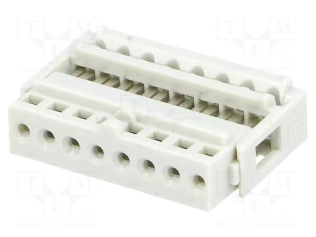 Connector: IDC; plug; female; PIN: 8; IDC; THT; 2.54mm; tinned; 1x8 TOMIC N1608