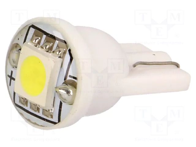 LED lamp; neutral white; T10,W2,1x9,5d,W5W; 12VDC; 22lm; 0.24W OPTOSUPPLY OST10AB01GD-W443S4