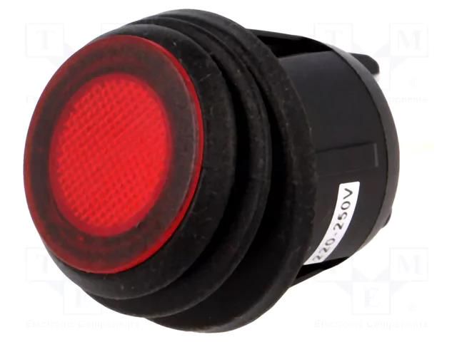 ROCKER; DPST; Pos: 2; ON-OFF; 20A/12VDC; red; IP65; neon lamp; 50mΩ SCI R13244B802R