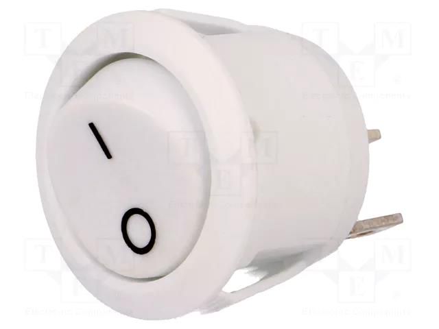 ROCKER; SPST; Pos: 2; OFF-(ON); 10A/250VAC; white; none; R13-112-AC SCI R13112F02WW2