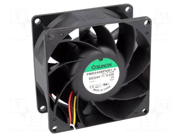 Fan: DC; axial; 24VDC; 80x80x38mm; 143m3/h; 55.2dBA; ball; 18.8mmH2O SUNON PMD2408PMB1AF